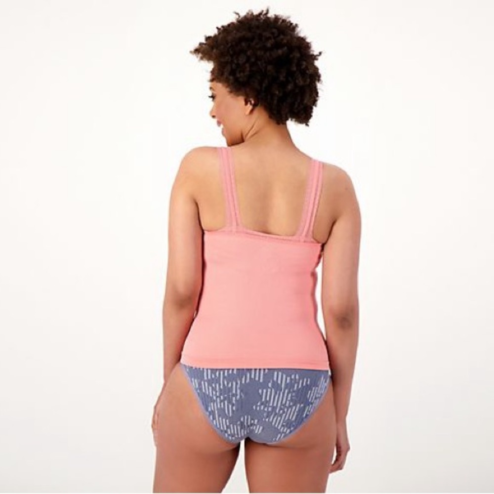 AnyBody Intimates Ribbed Lace Shaper Tank, BLACK, Multiple Sizes - Picture 4 of 4